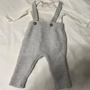 Cozy Gray Knit Overalls for Kids